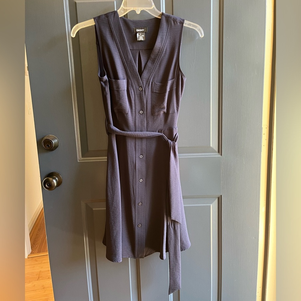 DKNY Navy Sleeveless Dress